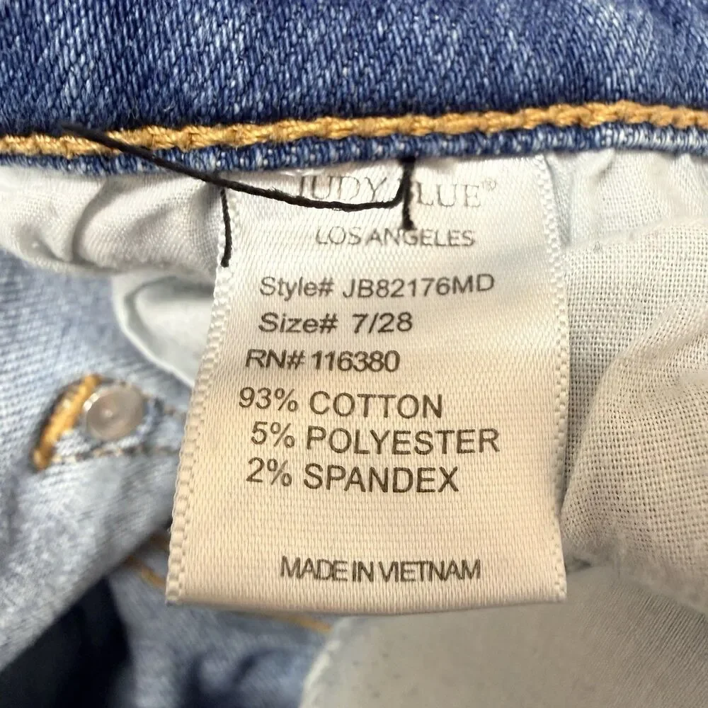 Judy Blue Skinny Jeans Womens 7/28 Medium Wash Blue Denim JB82106MD Stretch